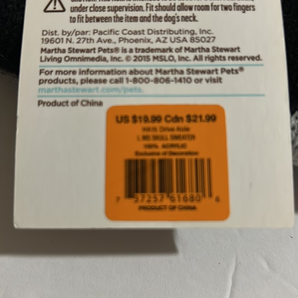 NWT MARTHA STEWART DOG SWEATER BLACK AND PURPLE WITH SKULL Large New - Picture 7 of 7